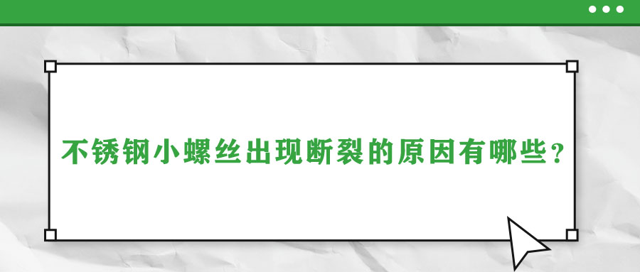 不銹鋼小螺絲出現斷裂的原因有哪些？